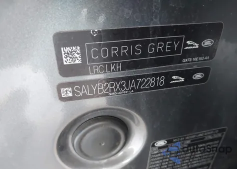 2018 Land Rover Range Rover Velar P250 S from USA, damaged, VIN SALYB2RX3JA722818